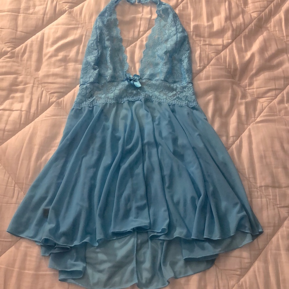 Turquoise halter teddy. Queen/Plus